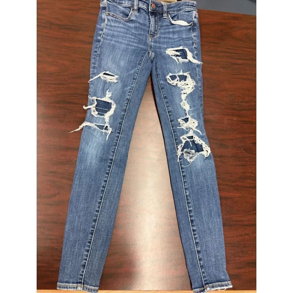 American Eagle Distressed Next Level Stretch Jegging Jeans Size 0